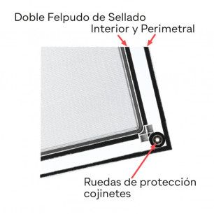 Doble felpudo de protección corredera | Mosquiteras ORG