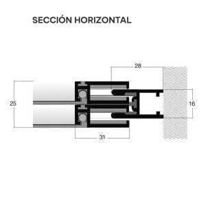 Mosquitera corredera sección horizontal | Mosquiteras ORG