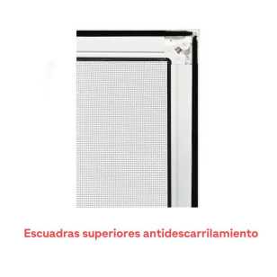 Mosquitera Corredera Metálica | Escuadra superior antidescarrilamiento