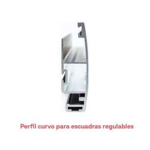 Vista perfil curvo que encajan las escuadras regulables