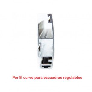 Vista perfil curvo que encajan las escuadras regulables