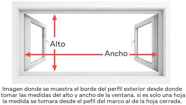 Medicion mosquitera para ventanas abatibles